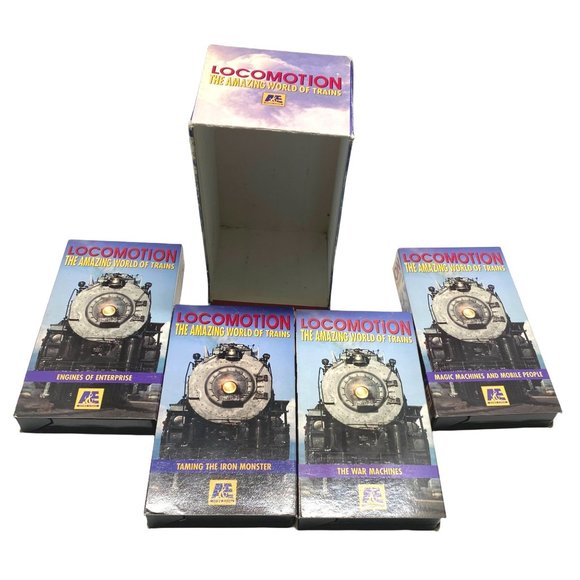 A&E Locomotion The Amazing World Of Trains 4 VHS Box Set Jack Perkins - Picture 1 of 12